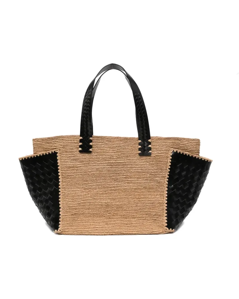 Dragon Diffusion x Sovani leather-trim tote bag - Nude Nude