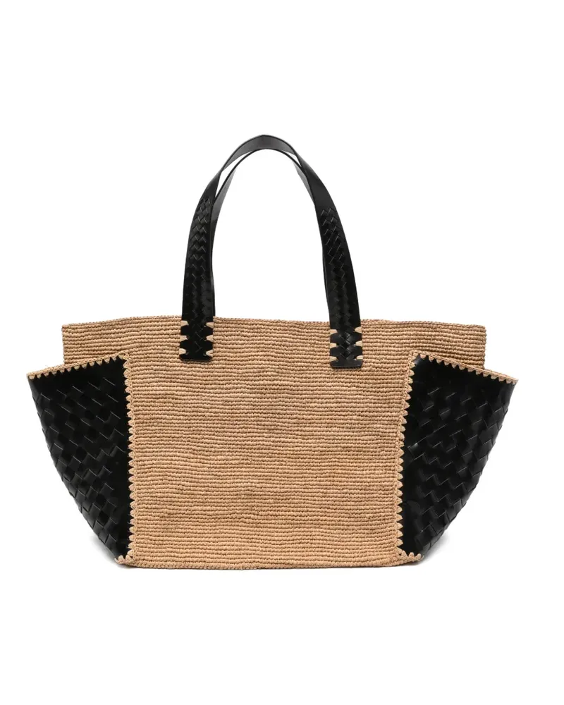 Dragon Diffusion x Sovani leather-trim tote bag - Nude Nude