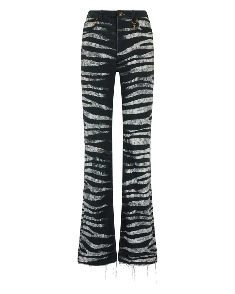 Roberto Cavalli Schlagjeans mit Zebra-Print - Schwarz Schwarz