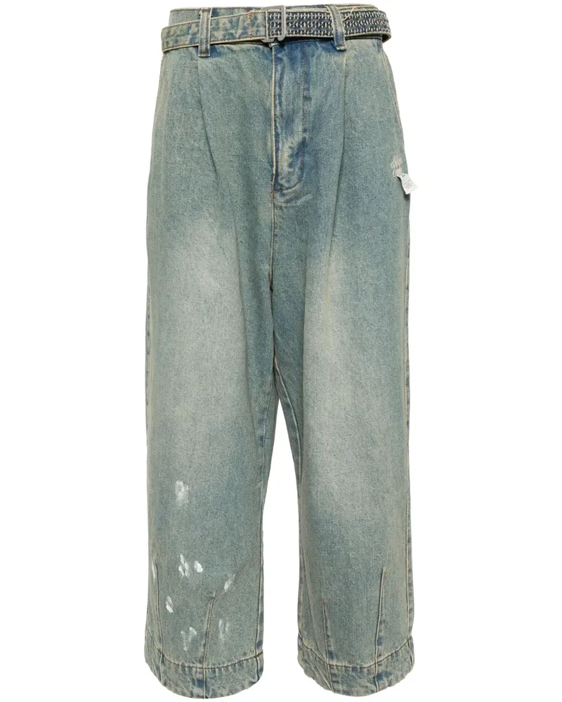 Musium Div. Weite Jeans mit Gürtel - Blau Blau