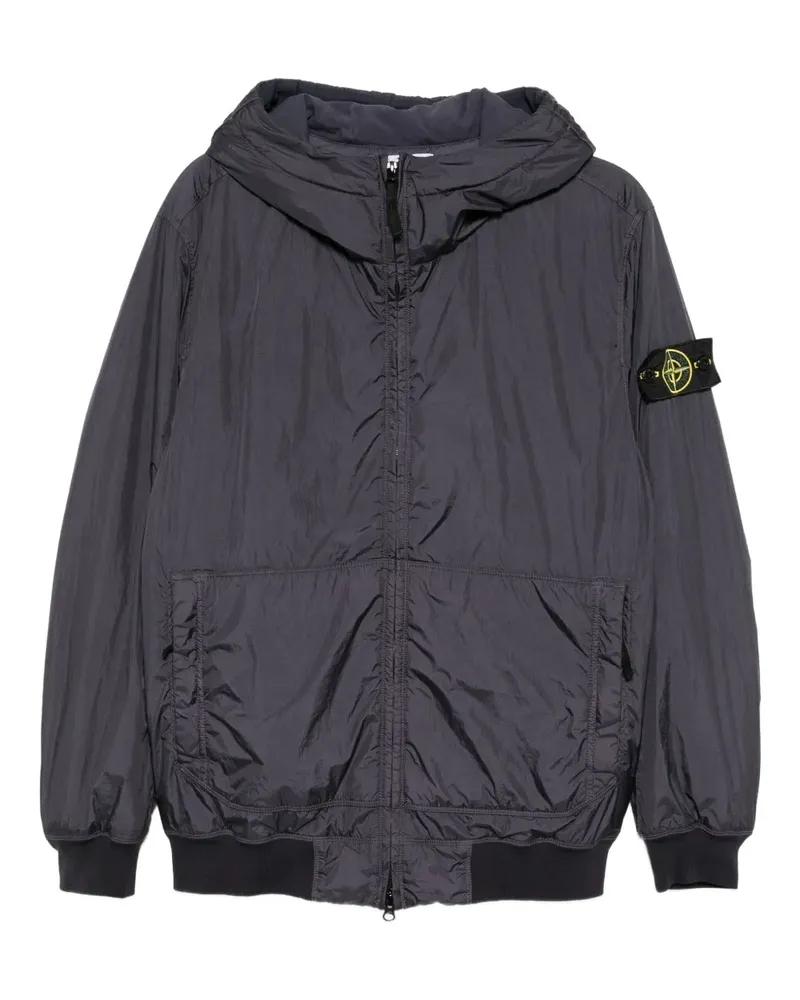 Stone Island Kapuzenjacke mit Knitteroptik - Blau Blau