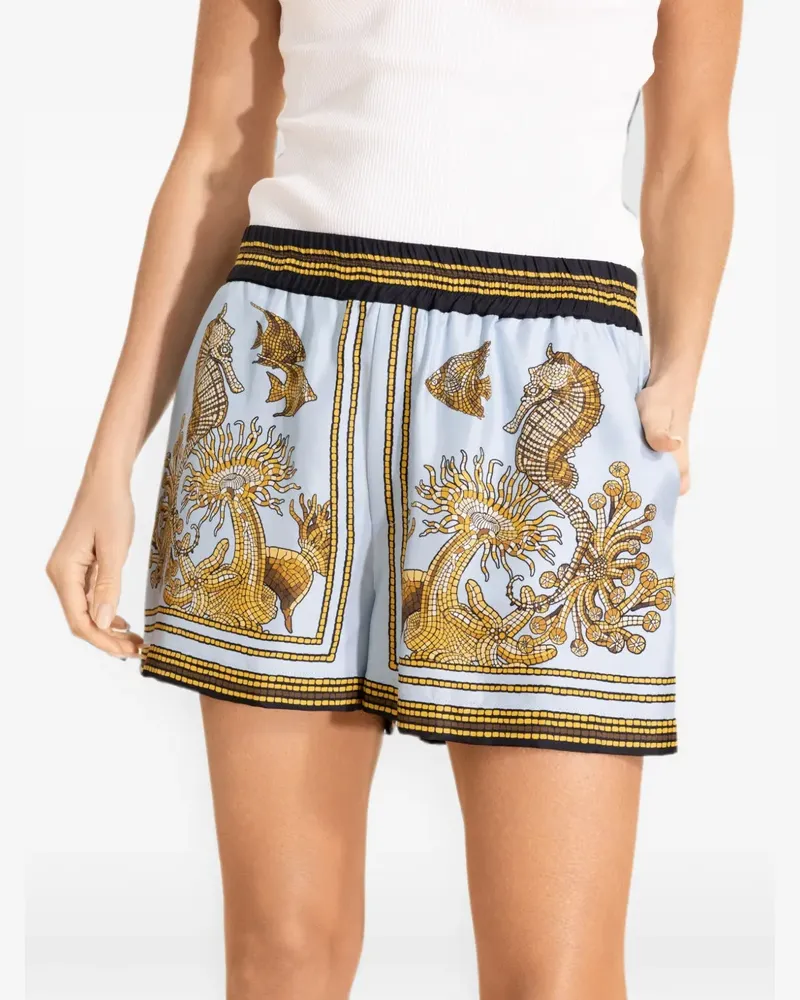 La DoubleJ Oceania Placée Shorts mit Print - Blau Blau