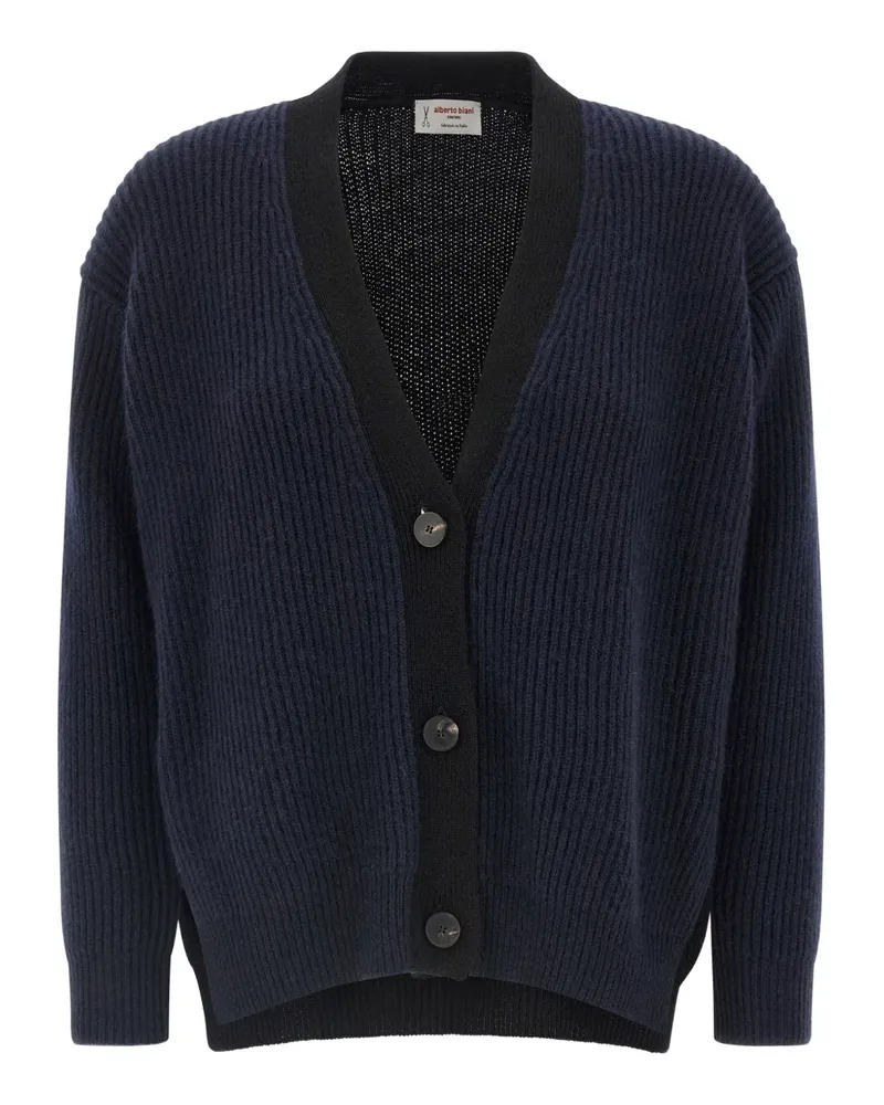 Alberto Biani Gerippter Cardigan - Blau Blau