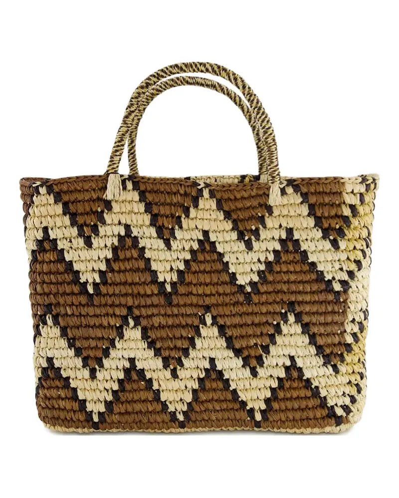 Sensi Studio Split Personality Tote Bag aus Stroh - Nude Nude