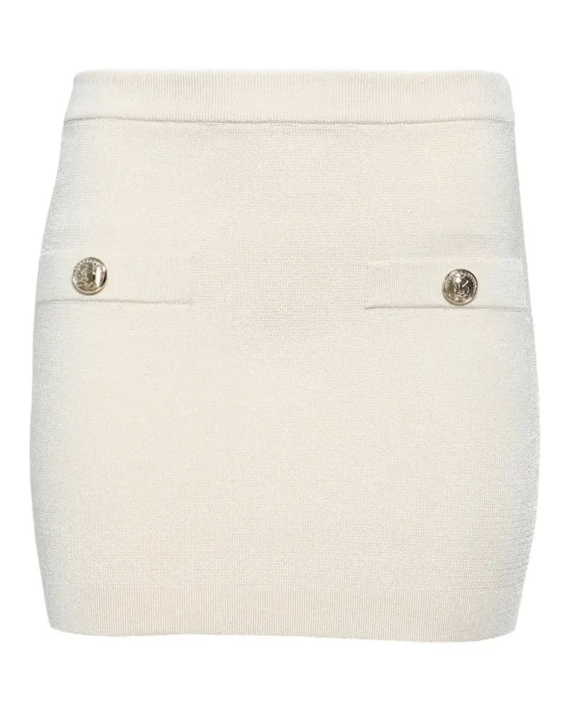 Balmain button-embellished knit skirt - Nude Nude