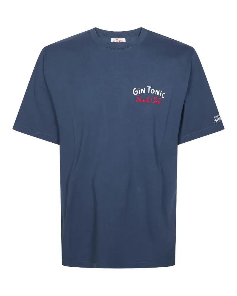 MC2 Saint Barth Portland gin tonic beach club-embroidered graphic-print T-shirt - Blau Blau