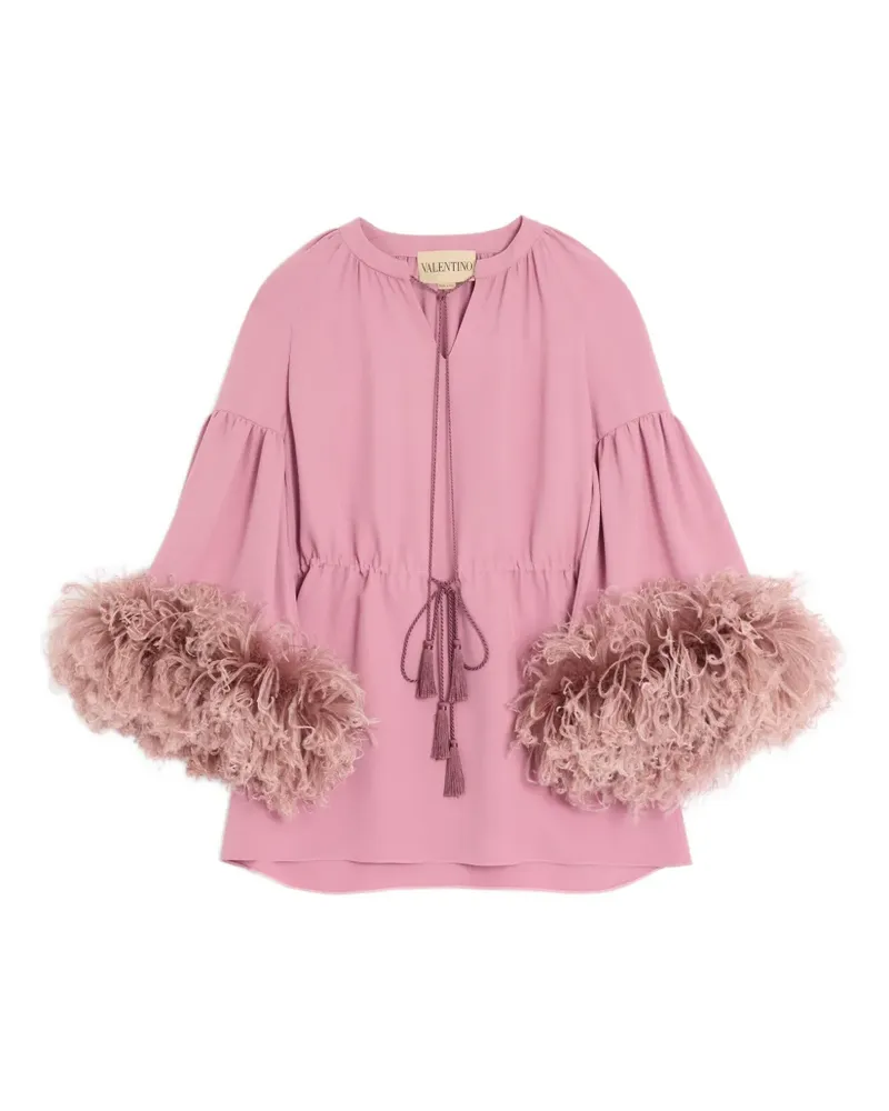 Valentino Garavani Cady Couture Bluse mit Federbesatz - Rosa Rosa