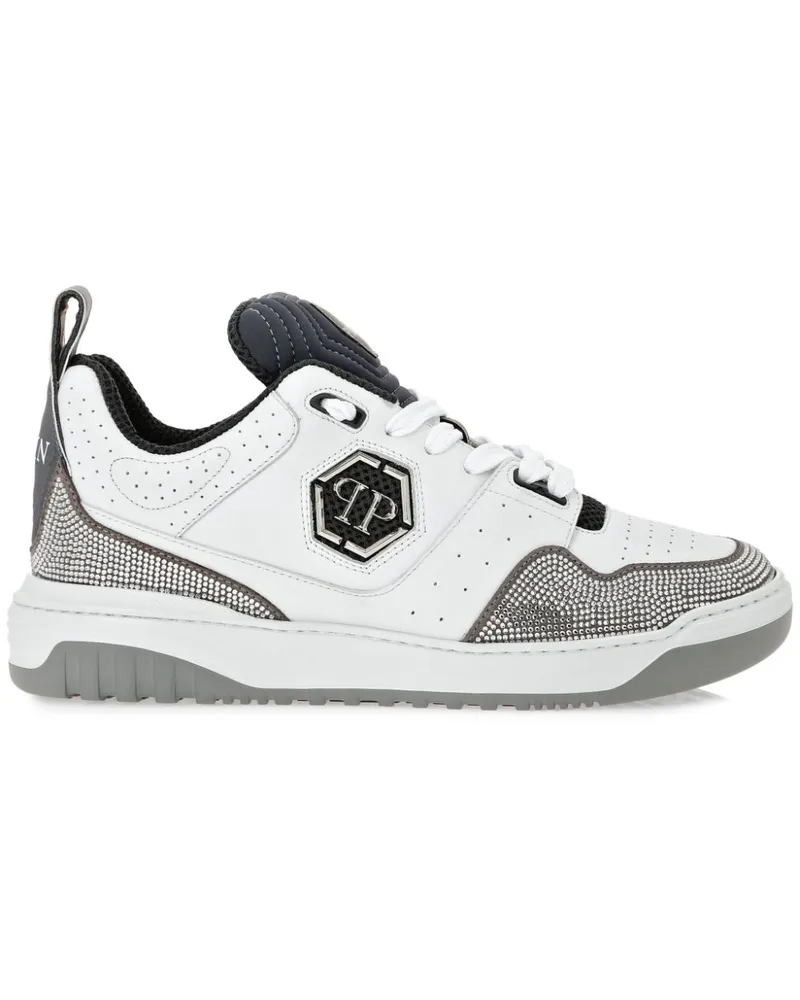 Philipp Plein Hexagon Crystal Sneakers - Weiß Weiß