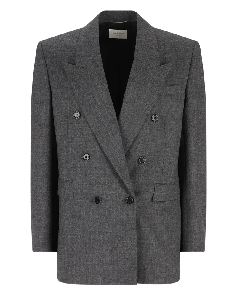 Saint Laurent Doppelreihiges Sakko - Grau Grau