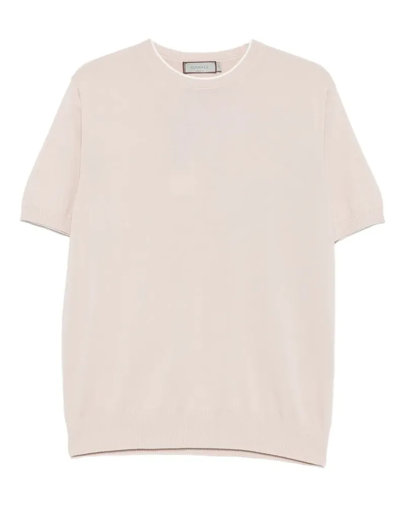 Canali T-Shirt mit Rundhalsausschnitt - Nude Nude