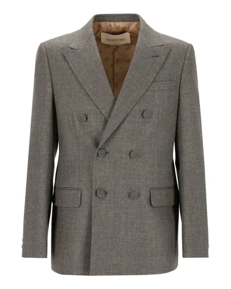 Valentino Garavani double-breasted jacket in mouliné wool - Grau Grau