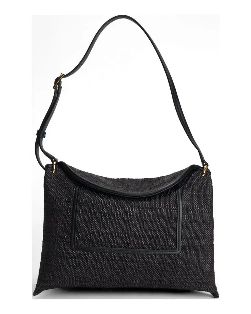 WANDLER Penelope woven shoulder bag - Schwarz Schwarz