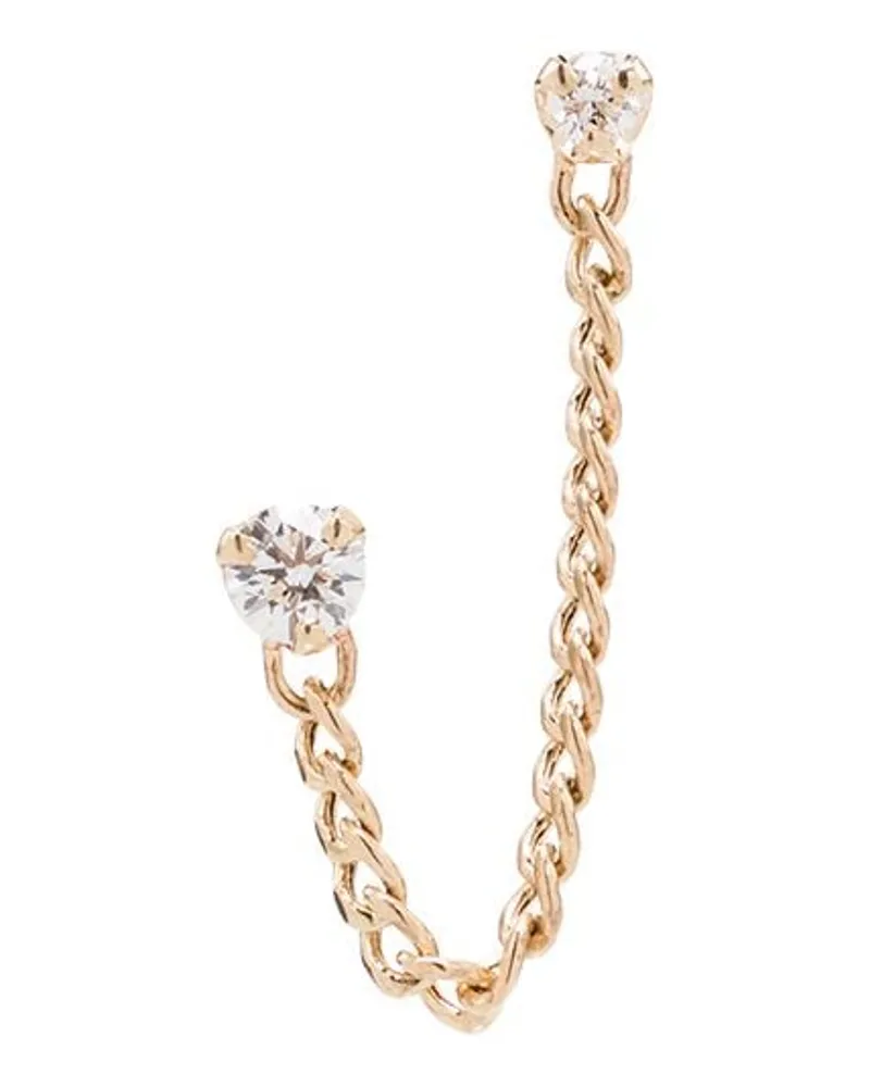 ZOË CHICCO 14kt Goldohrstecker mit Kette und Diamanten Gold