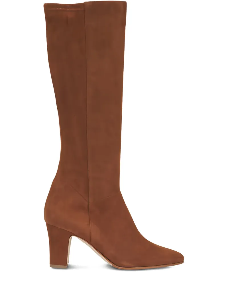 Manolo Blahnik Kniehohe Pitana Stiefel mit spitzer Kappe - Braun Braun