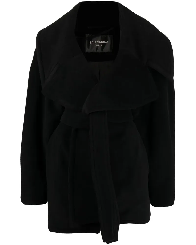 Balenciaga Mantel mit Gürtel - Schwarz Schwarz