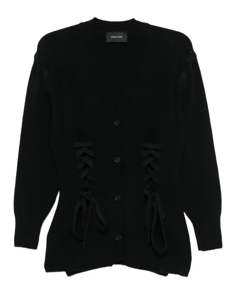 Simone Rocha Cardigan mit Schnürung - Schwarz Schwarz