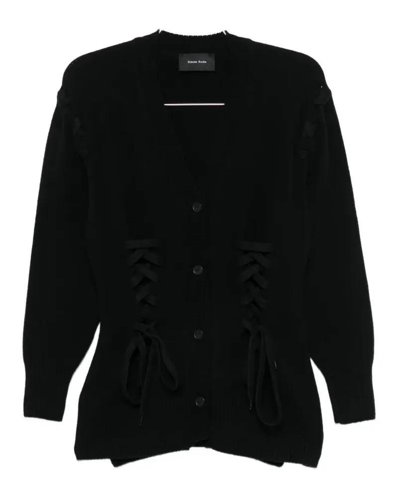 Simone Rocha Cardigan mit Schnürung - Schwarz Schwarz