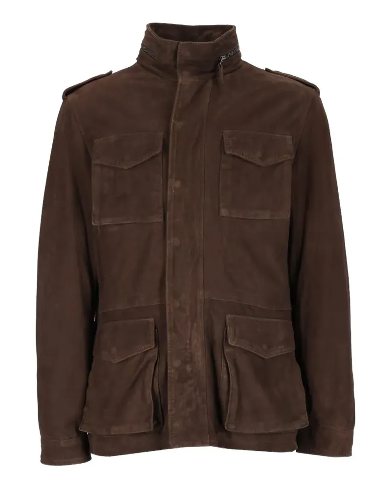 Al Duca D’Aosta 1902 Wildlederjacke im Utility-Look - Braun Braun
