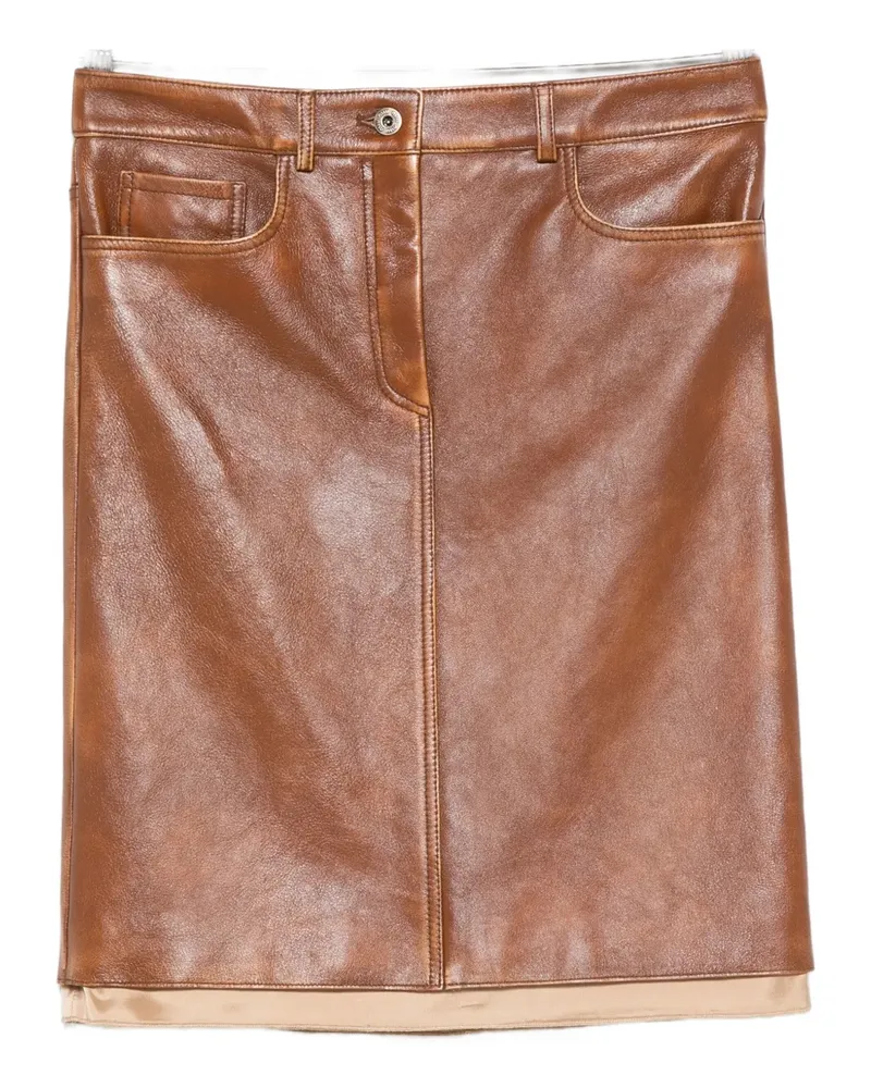 Miu Miu Midirock aus Leder - Braun Braun