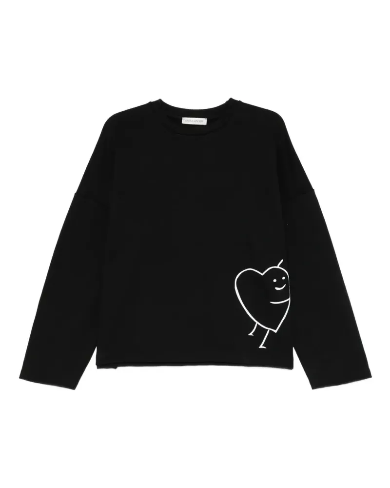 Joshua Sanders Sweatshirt mit Outliner-Herz - Schwarz Schwarz