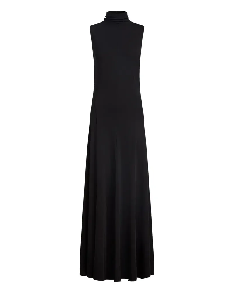 12 STOREEZ Maxikleid mit Rollkragen - Schwarz Schwarz