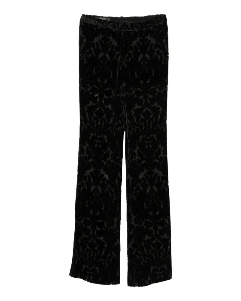 Gucci GG damask-pattern velvet trousers - Schwarz Schwarz