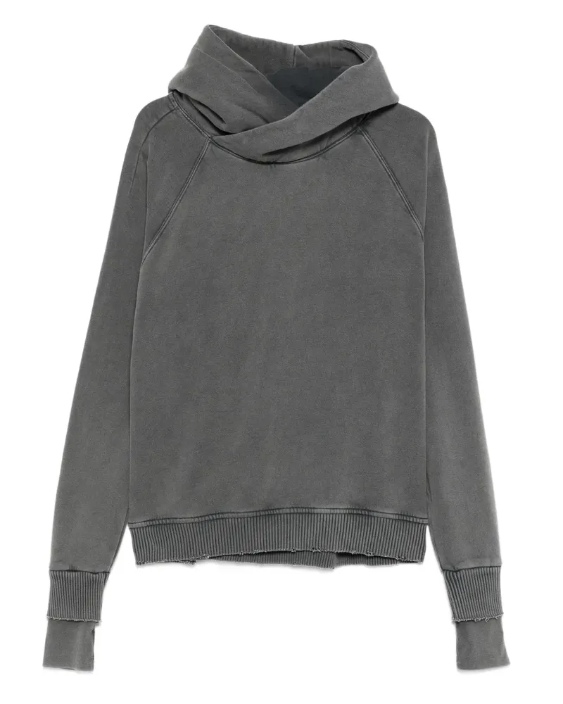 THOM KROM Ausgefranster Hoodie mit Raglanärmeln - Grau Grau
