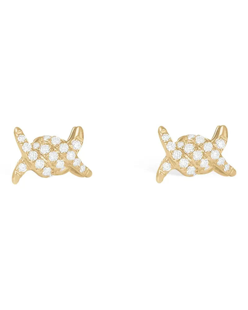 DJULA small Barbelé diamond earrings - Gold Gold