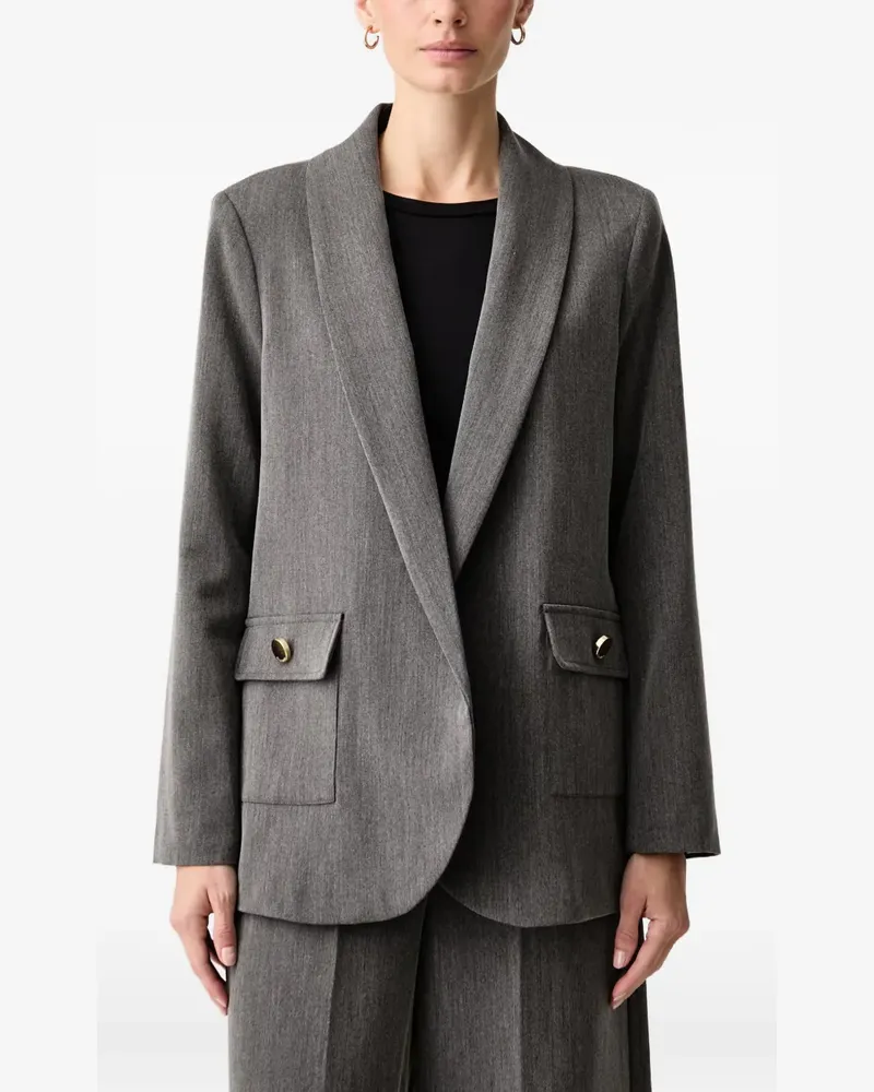 Fracomina Blazer mit Schalkragen und Knopfdetail - Grau Grau