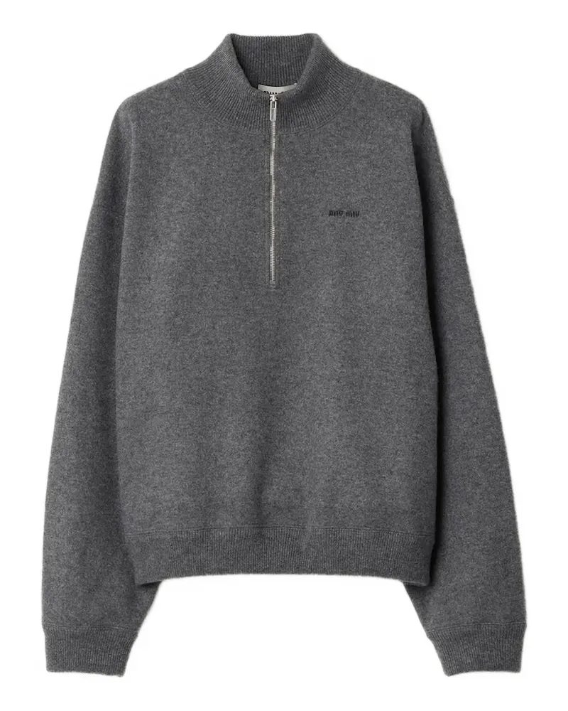 Miu Miu Pullover mit Reißverschluss - Grau Grau