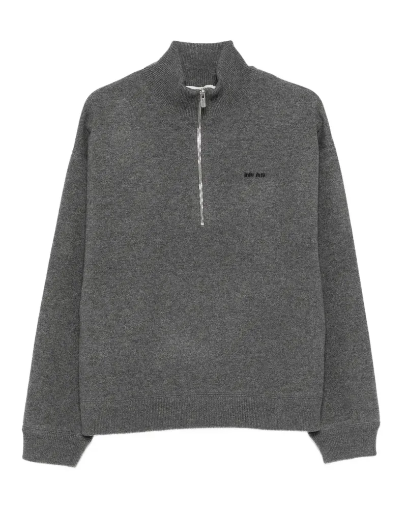 Miu Miu Pullover mit Reißverschluss - Grau Grau