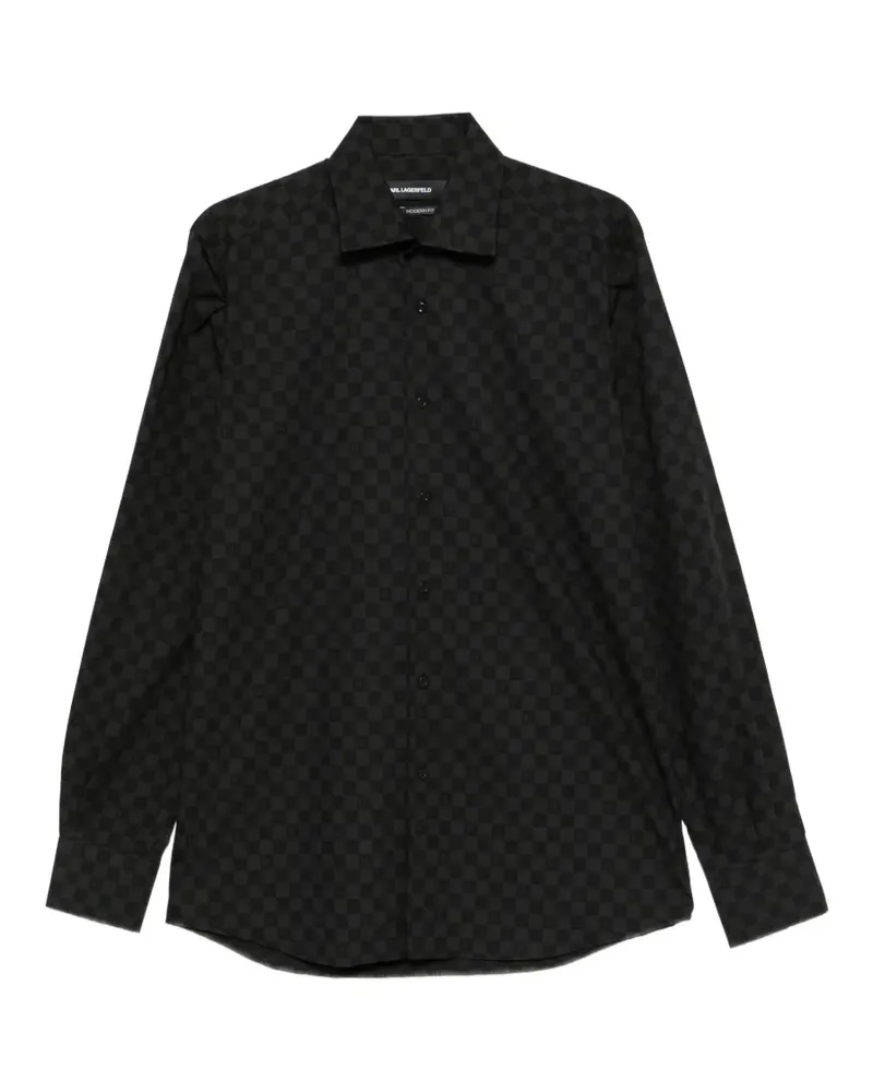 Karl Lagerfeld check-pattern long-sleeve shirt - Schwarz Schwarz