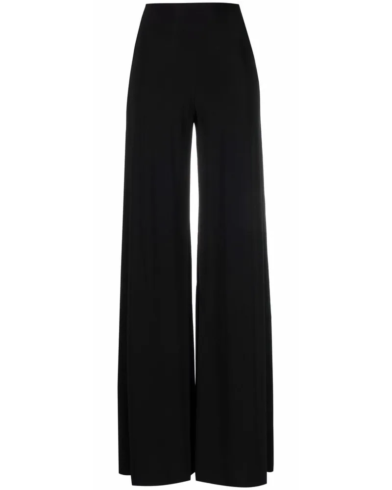 Norma Kamali High-Waist-Hose mit weitem Bein - Schwarz Schwarz