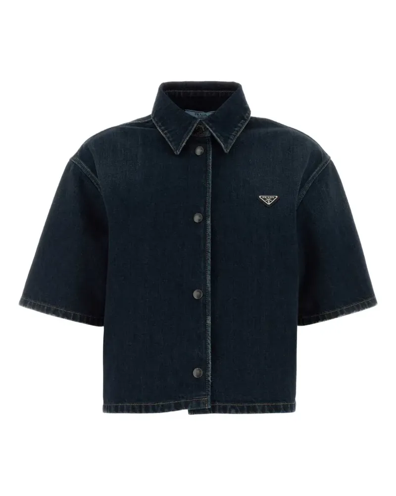 Prada Kurzärmeliges Jeanshemd - Blau Blau