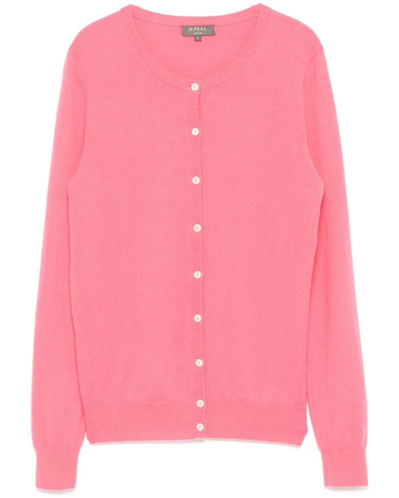 N.Peal Olivia Cardigan mit rundem Ausschnitt - Rosa Rosa