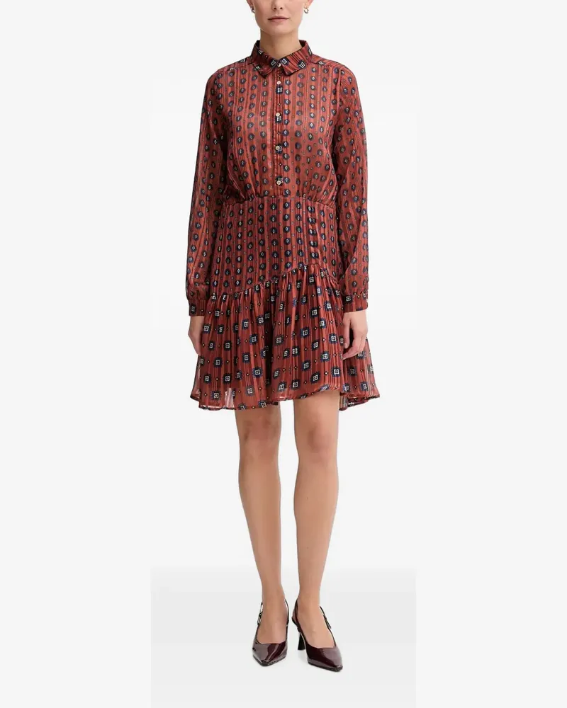 Morgan Langes Kleid mit Rüschen - Rot Rot