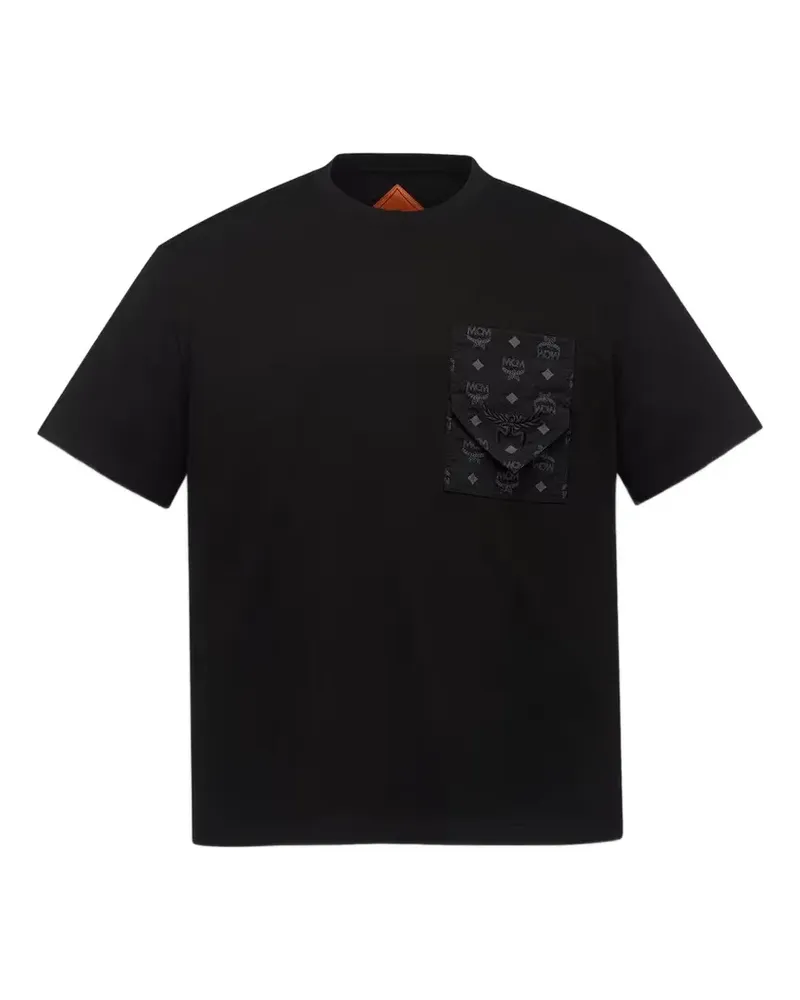 MCM visetos-print pocket t-shirt - Schwarz Schwarz