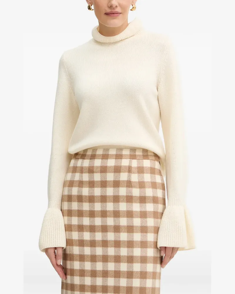 Luisa Spagnoli Mediante flared-cuff turtleneck sweater - Weiß Weiß