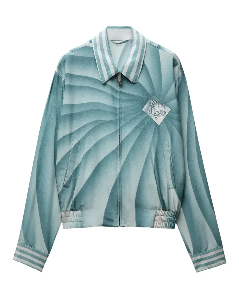 Versace printed silk-poplin blouson - Blau Blau