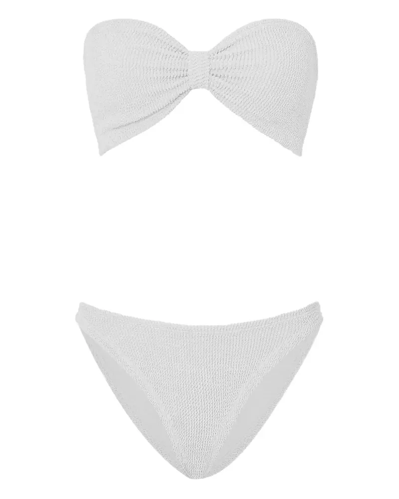 Hunza G Jean Bandeau-Bikini mit Knitteroptik - Weiß Weiß