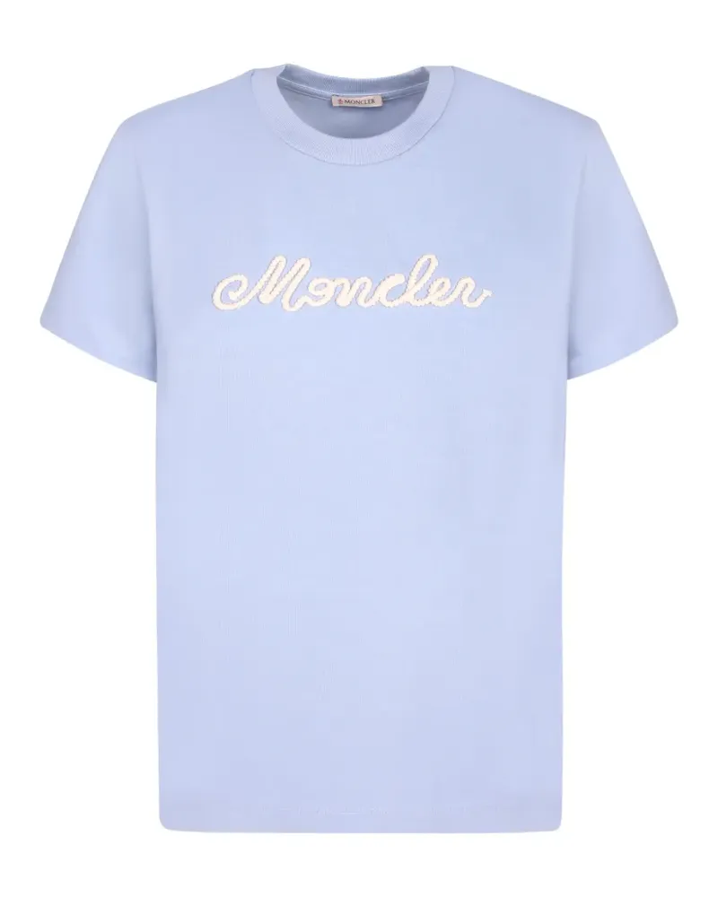 Moncler T-Shirt mit Logo-Stickerei - Blau Blau