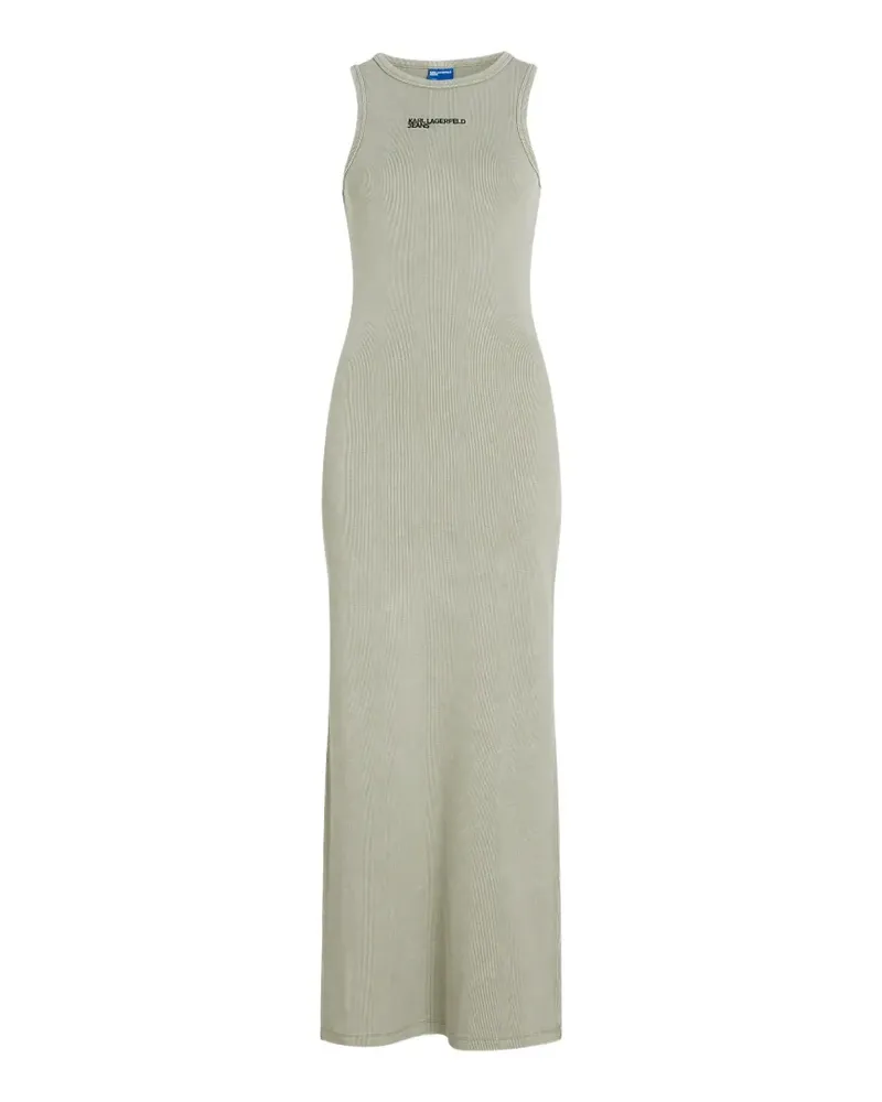 Karl Lagerfeld Ausgeblichenes Midikleid aus geripptem Tank - Grün Grün