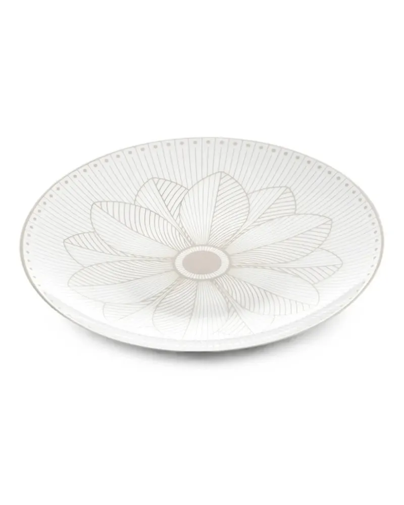 Christofle Malmaison Impériale Teller mit geometrischem Muster und Blumenprint - Weiß Weiß