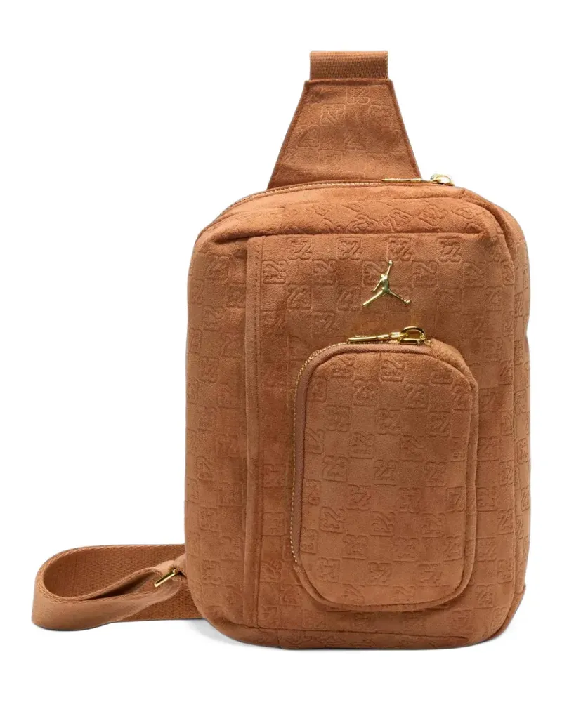 Jordan 3L monogram-debossed messenger bag - Braun Braun