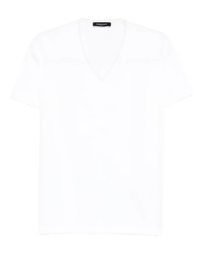 Fabiana Filippi V-neck T-shirt - Weiß Weiß