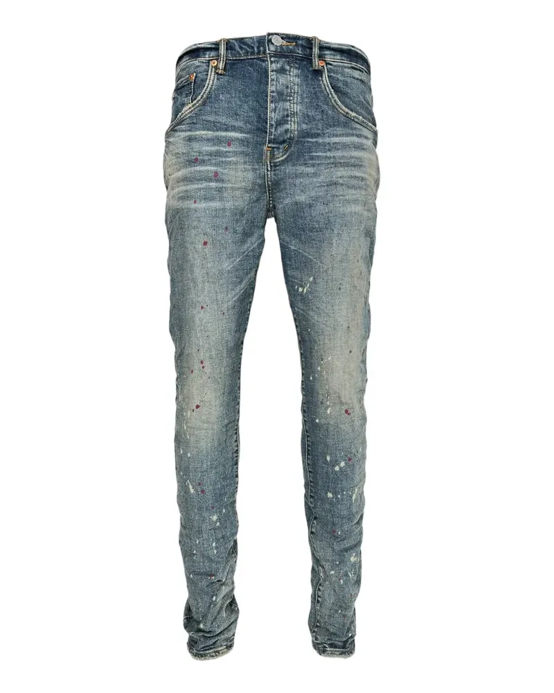 PURPLE BRAND P002 faded dappled bleach jeans - Blau Blau