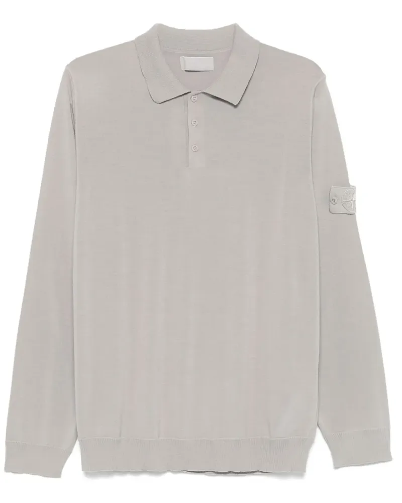 Stone Island Poloshirt mit Kompass-Patch - Grau Grau