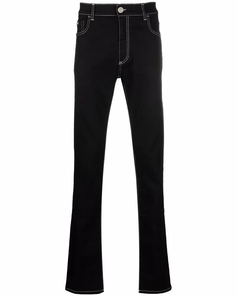 Billionaire Straight-Leg-Jeans mit Kontrastnähten - Schwarz Schwarz