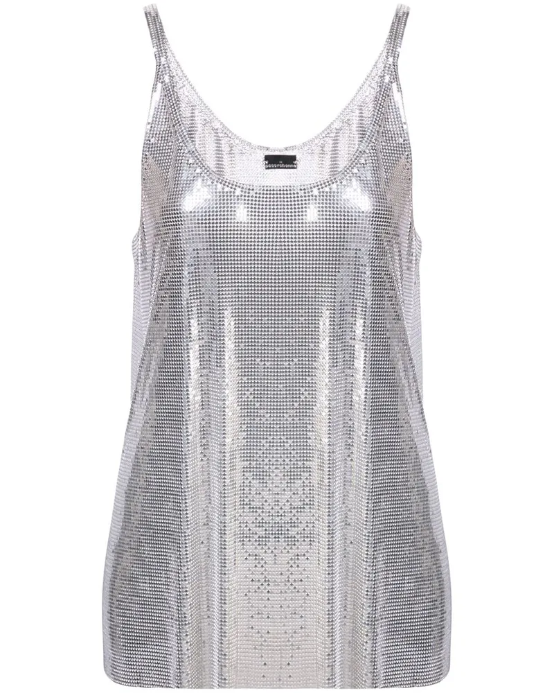 Paco Rabanne Netztop im Metallic-Look - Silber Silber