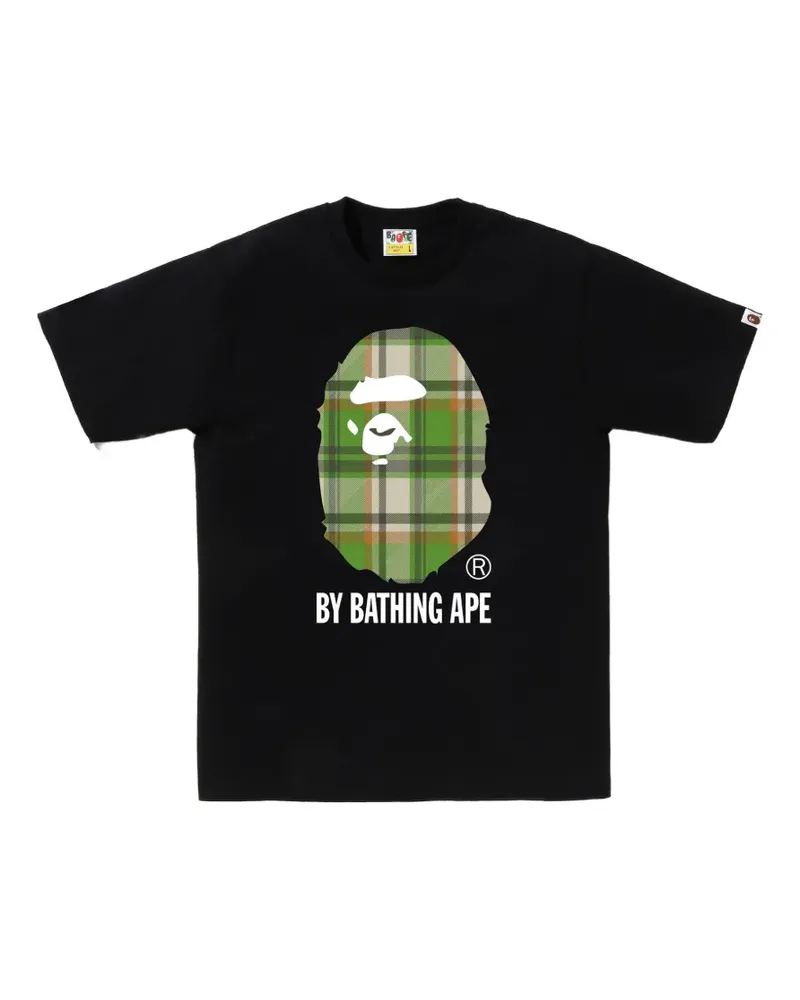 BAPE Ape Head check-print T-shirt - Schwarz Schwarz
